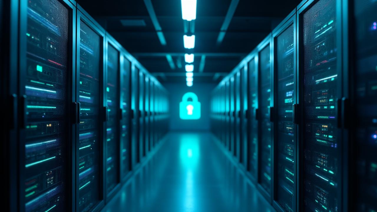 IT security server room with protected infrastructure